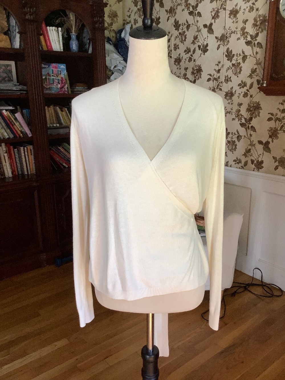 Chelsea 28 Cotton Blend Ballerina Wrap Cardigan Off White Size S